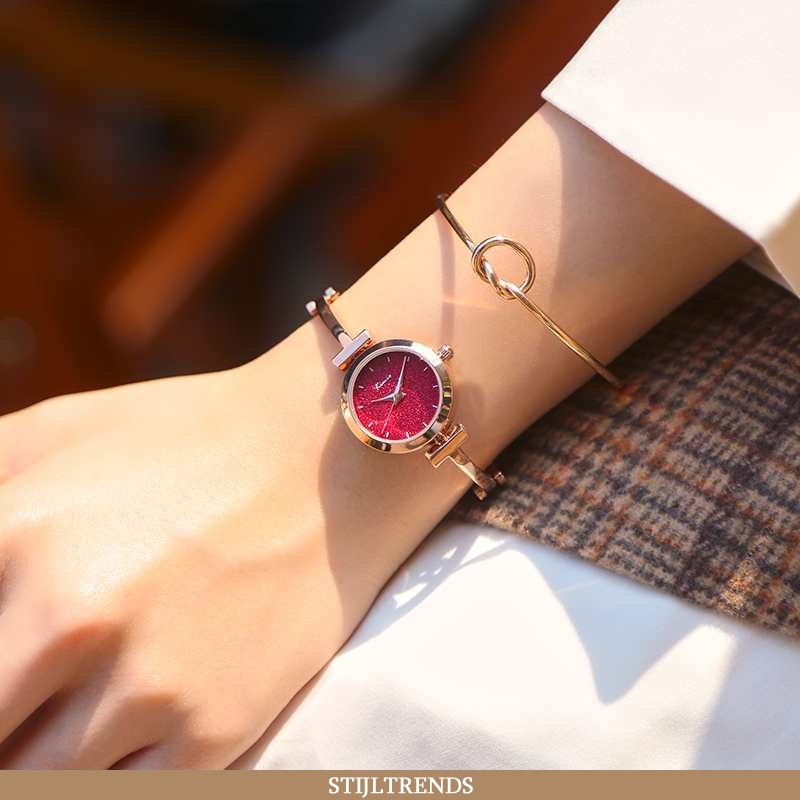 Horloge Dames Waterdichte Eenvoudige Rood