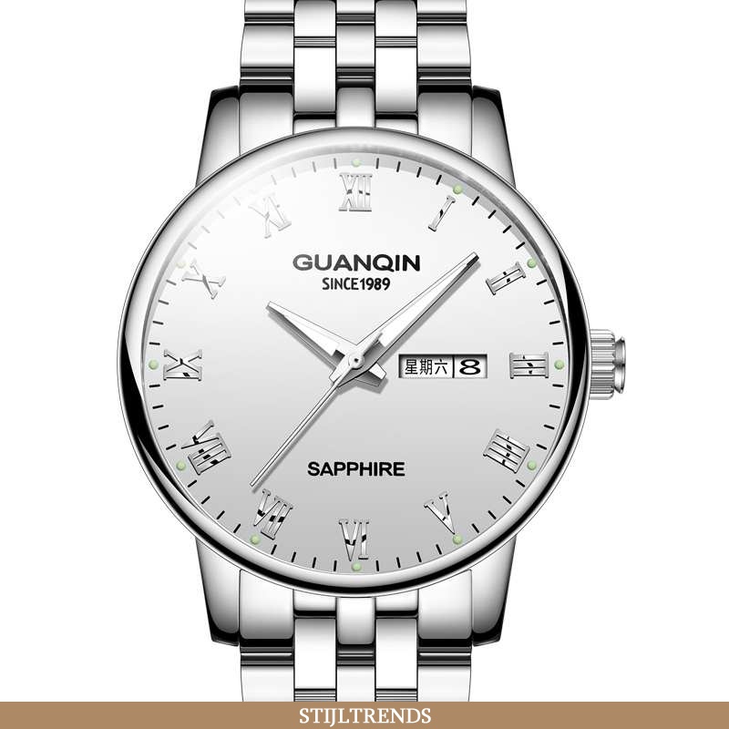 Horloge Heren Trendy Quartz Horloge Zilveren