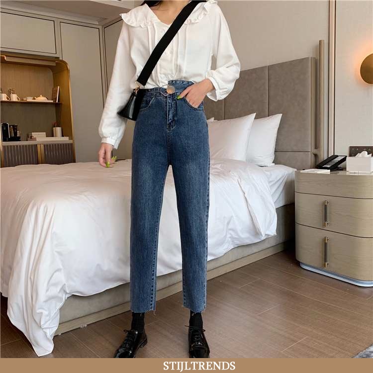 Jeans Dames Broek Denim Hoge Taille Mini