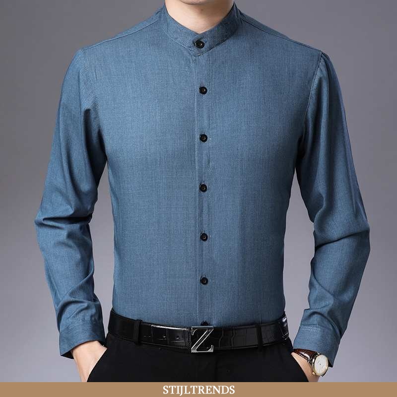 Overhemden Heren Blouse Overhemd Business Donkerblauw