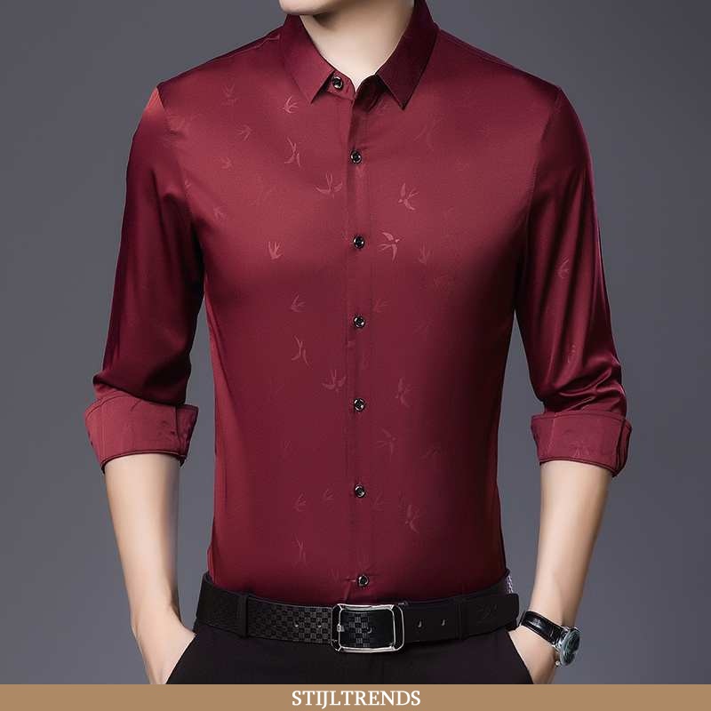 Overhemden Heren Blouse Overhemd Print Rood