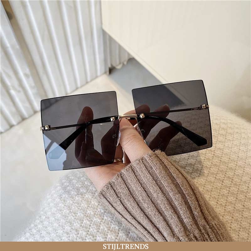 Zonnebril Dames Vintage Vierkante Zwarte