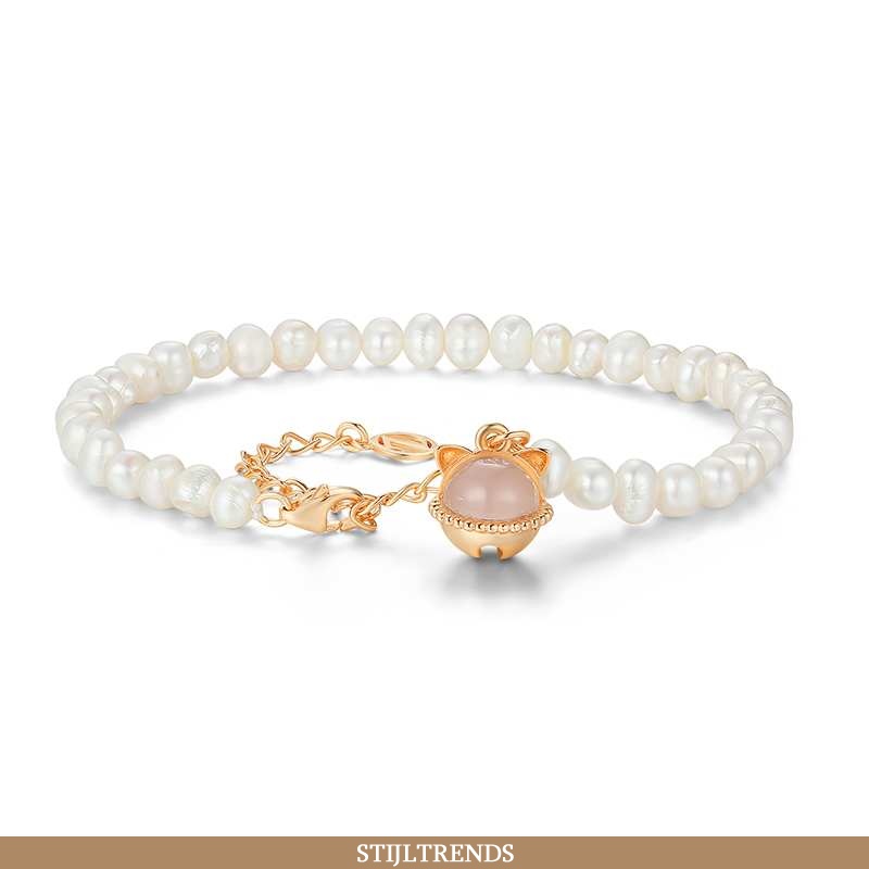 Armbandjes Dames Zilveren Parel Witte