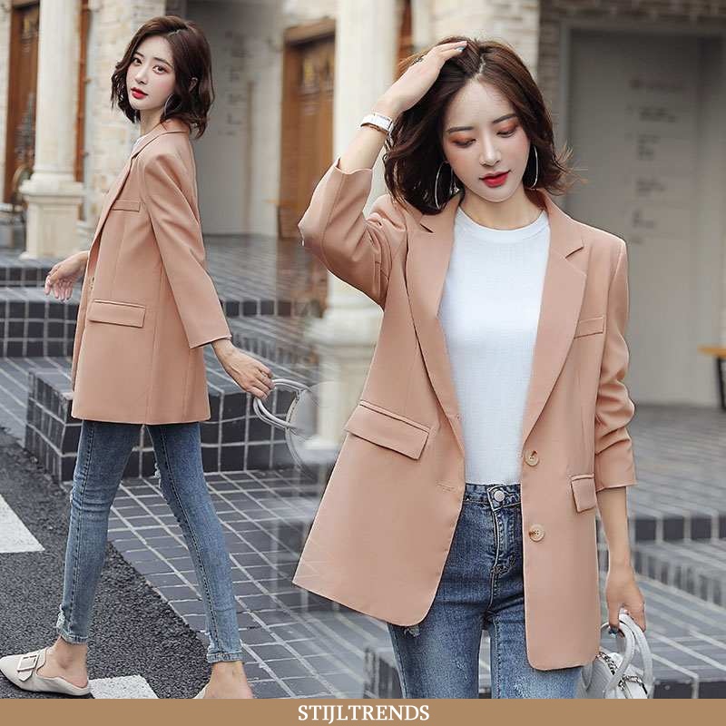 Blazer Dames Casual Roze