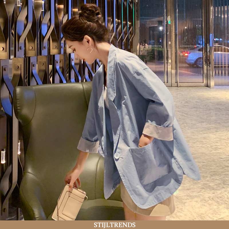 Blazer Dames Lange Nieuw Blauwe