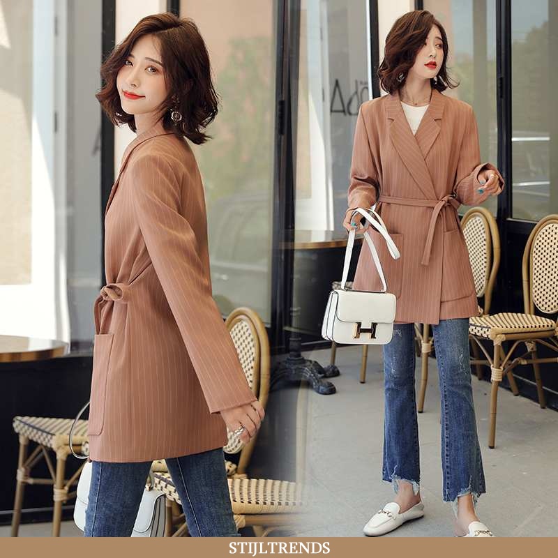 Blazer Dames Pak Hippe Bruin