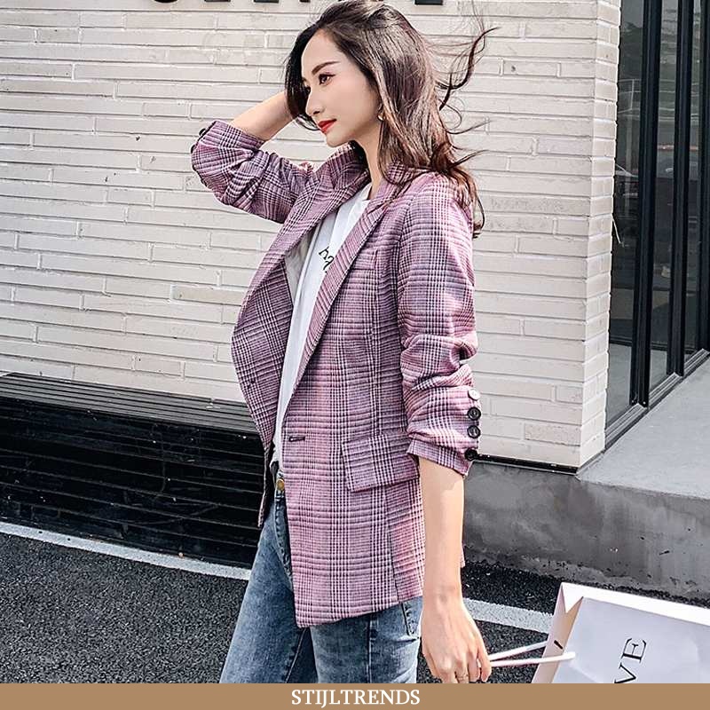 Blazer Dames Pak Jasje Lente Purper