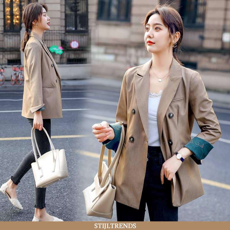 Blazer Dames Pak Lente Dubbele Knop
