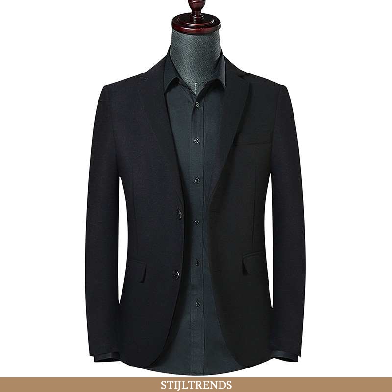 Blazer Heren Jas Wollen Lente Zwart