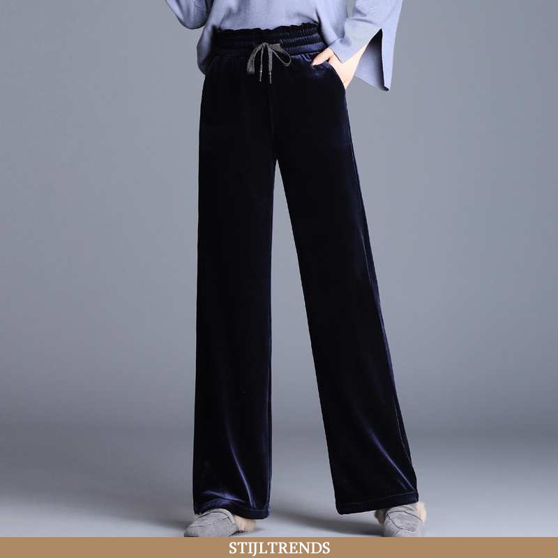 Broek Dames Comfort Effen Kleur Donkerblauwe
