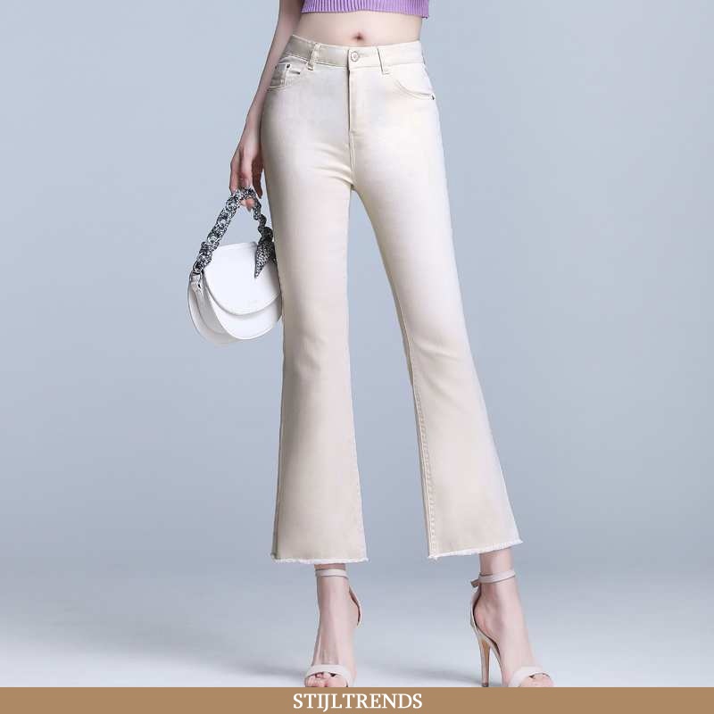 Broek Dames Hippe Mooi Beige