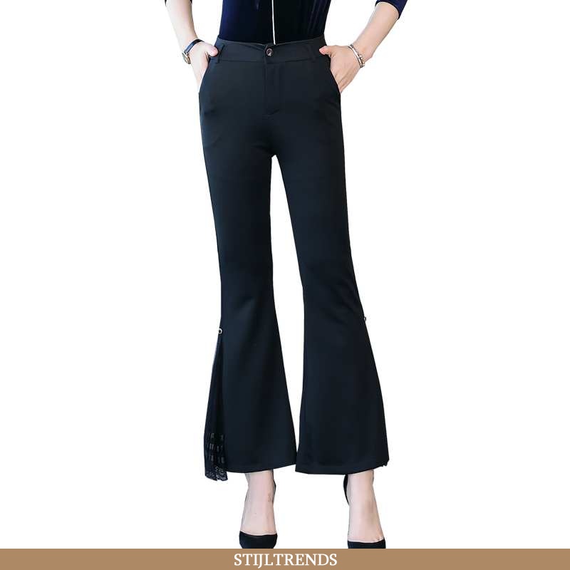 Broek Dames Slim Fit Zwart Zwarte