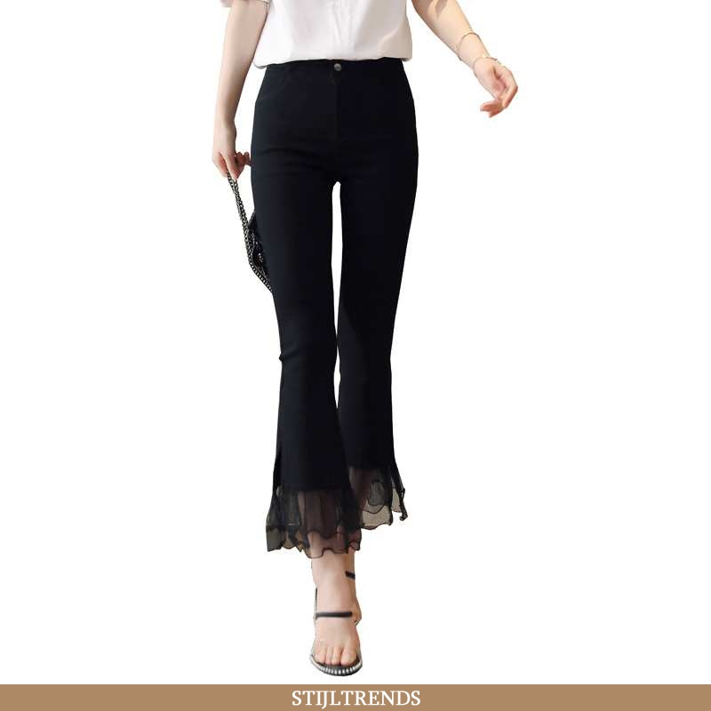 Broek Dames Trendy Zwart Zwarte
