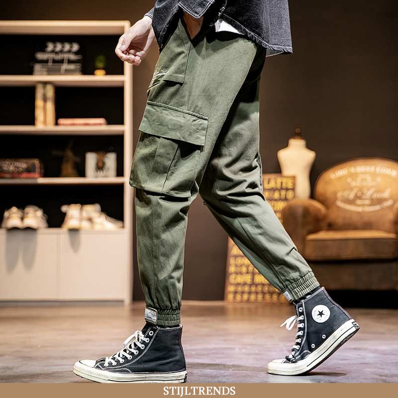 Broek Heren Casual Broek Groen Legergroene