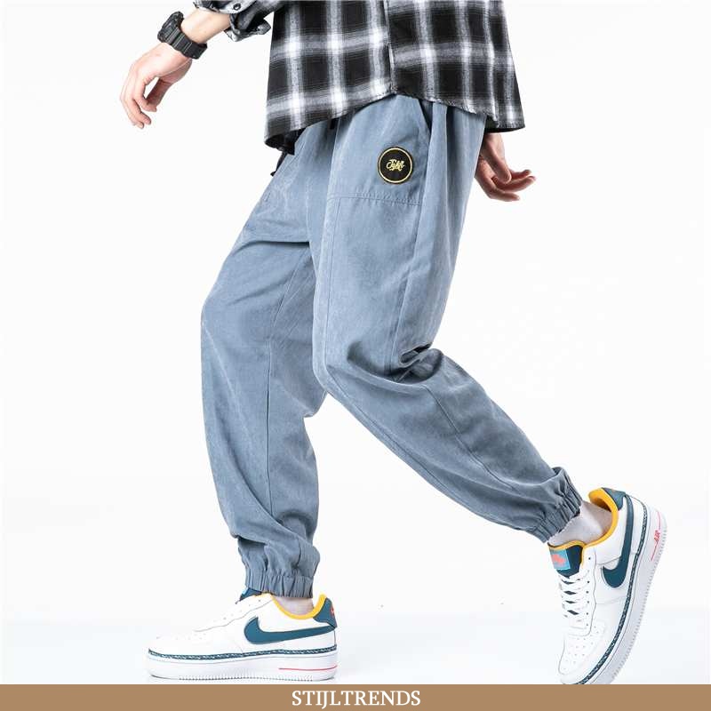 Broek Heren Casual Broek Slim Fit Donkerblauw