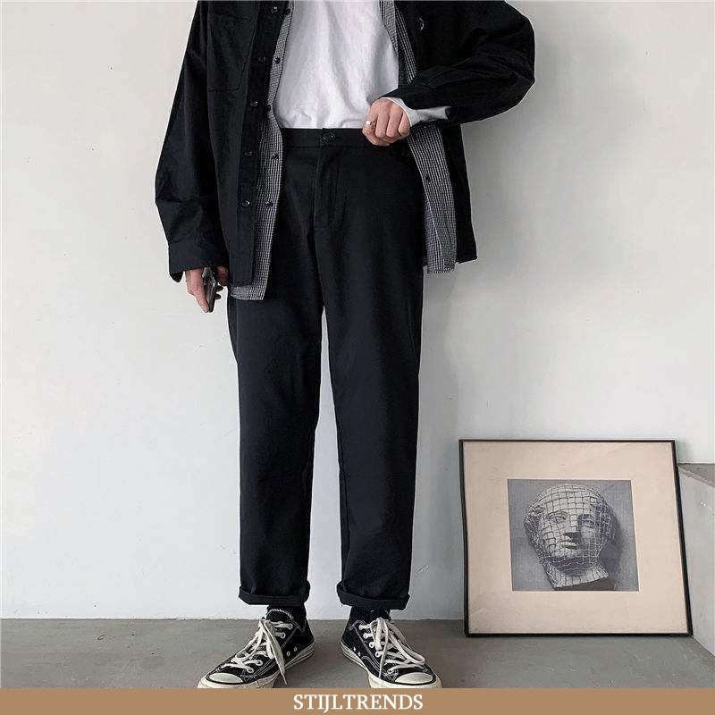 Broek Heren Casual Broek Trendy Eenvoudige