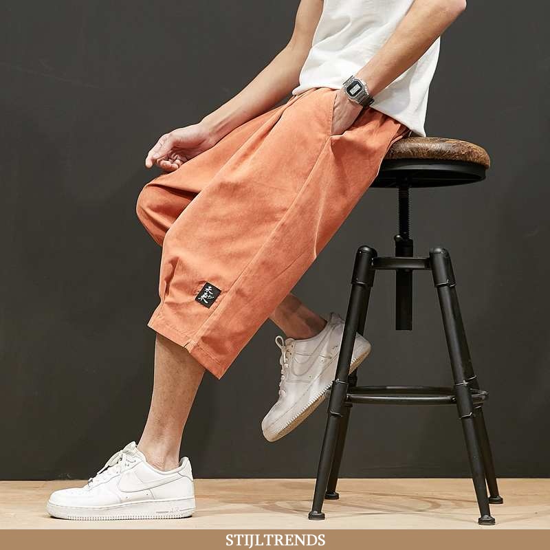 Broek Heren Korte Broek Grote Maten Oranje