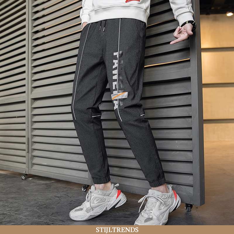 Broek Heren Slim Fit Mannen Grijs