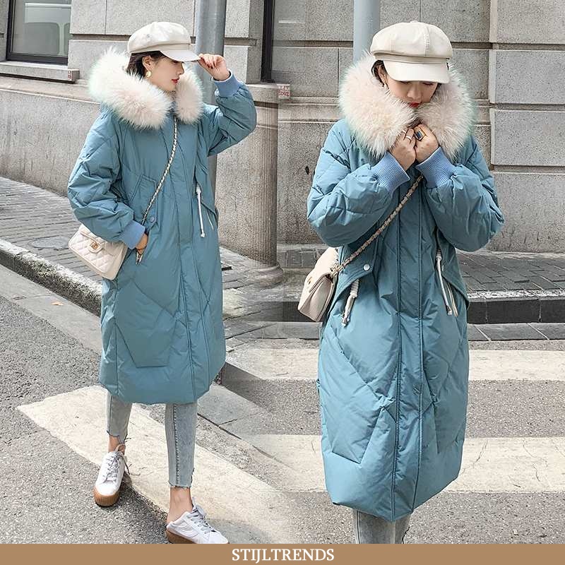 Donsjas Dames Donsjack Suede Baggy Effen Kleur