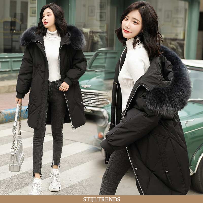 Donsjas Dames Donsjack Suede Winter Wasbeer