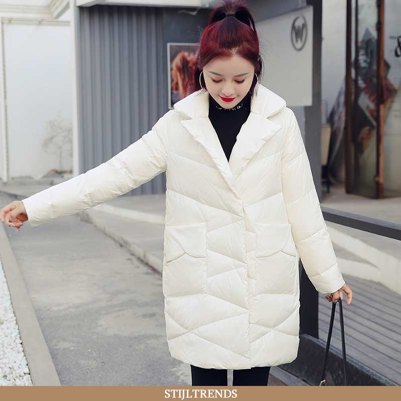 Donsjas Dames Donsjack Suede Winter Wit