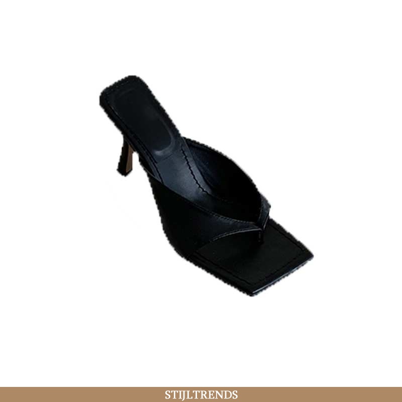 Flip Flops Dames Sandaal Leren Grote Maten Zwart