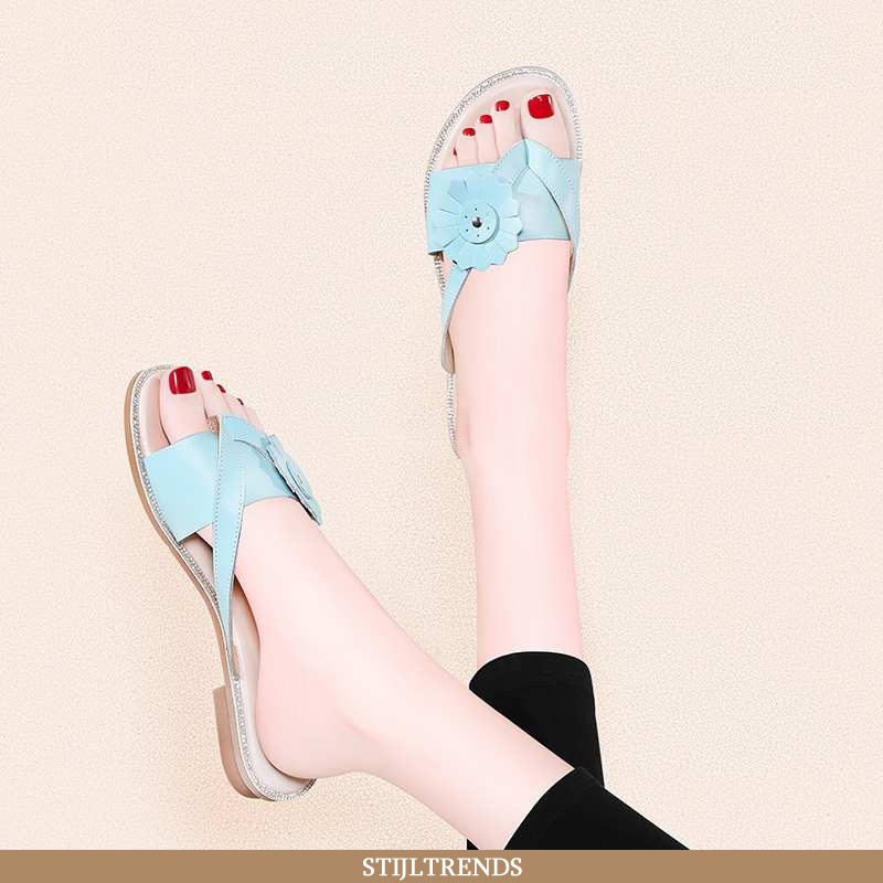 Flip Flops Dames Slipper Leren Platte Vrouwen
