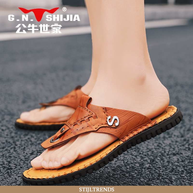 Flip Flops Heren Pantoffels Leren Zomer Mannen