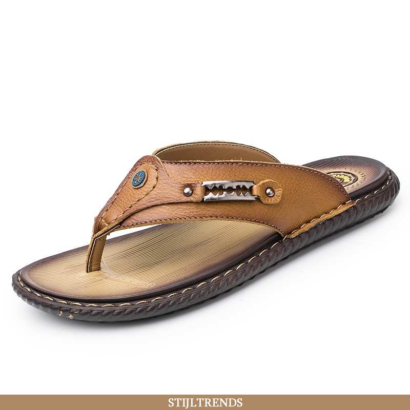 Flip Flops Heren Slipper Leren Zomer Mannen