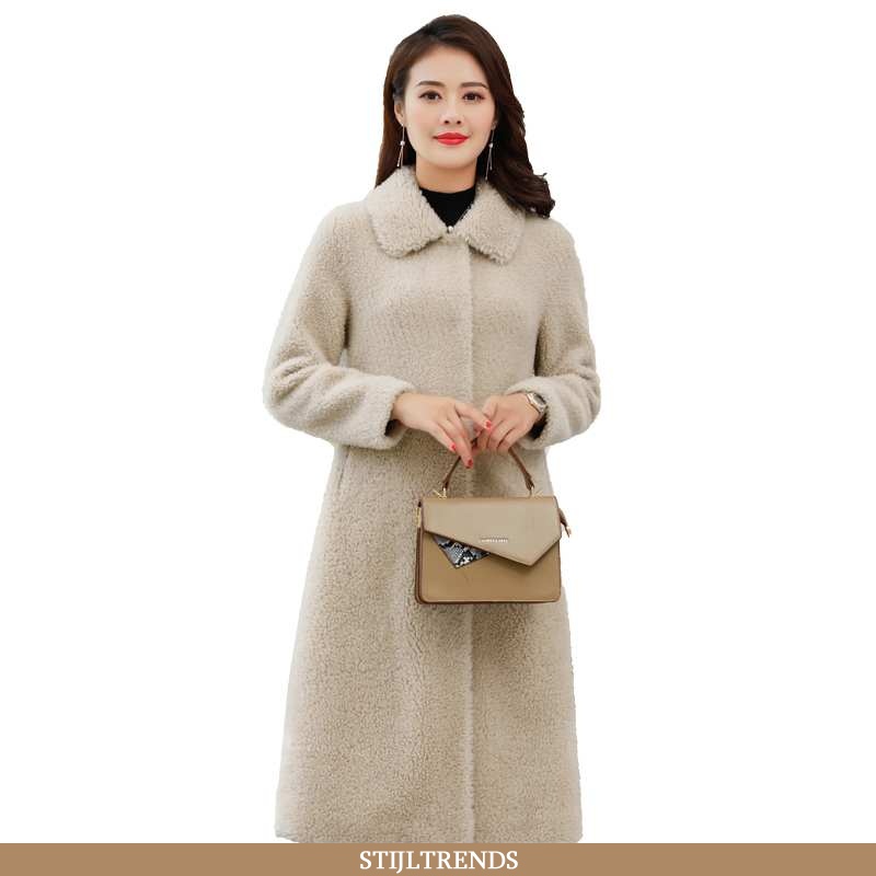Fur Jas Dames Hippe Alle Wedstrijden Beige