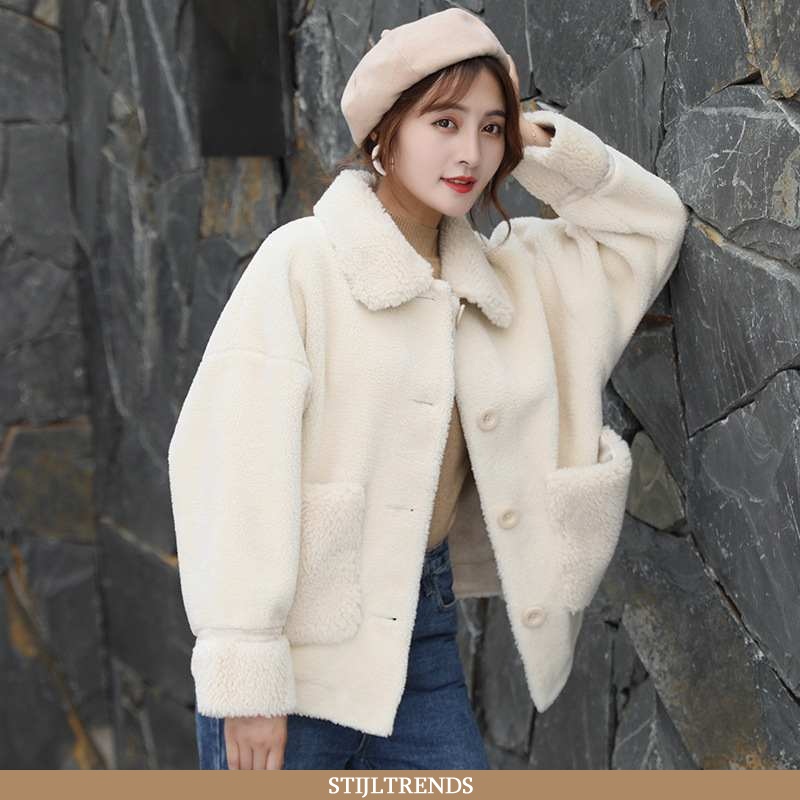 Fur Jas Dames Overjas Leren Winter Elegante