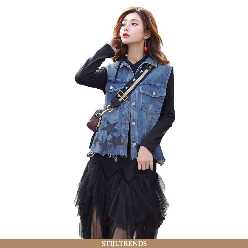 Gilet Dames Denim Skinny Alle Wedstrijden