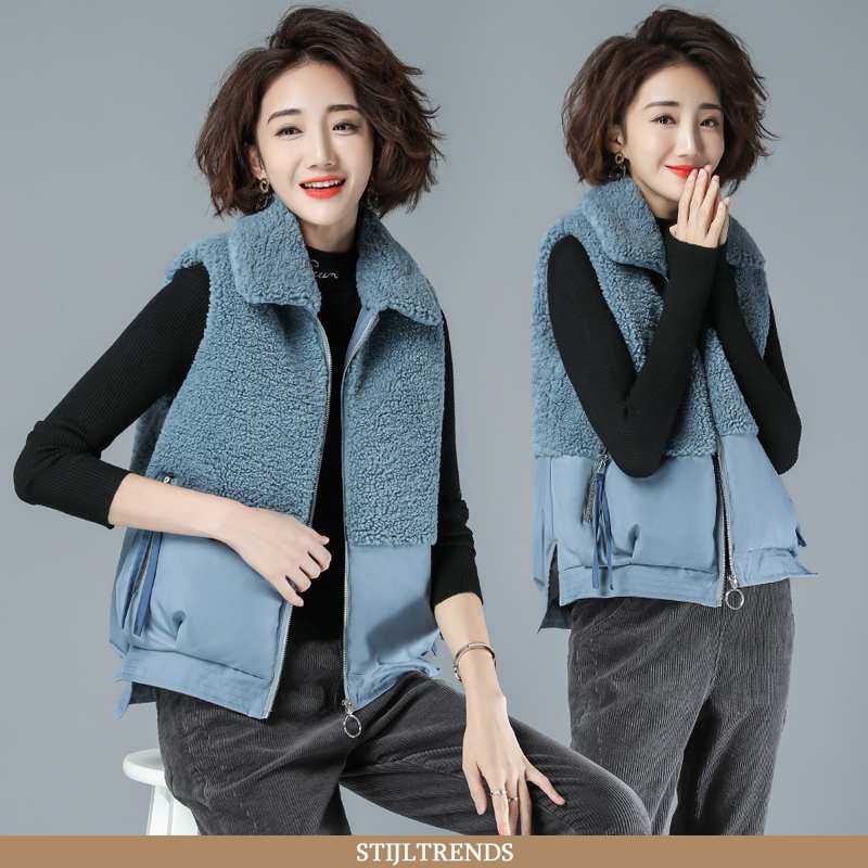 Gilet Dames Jas Katoenen Kort Verbinding