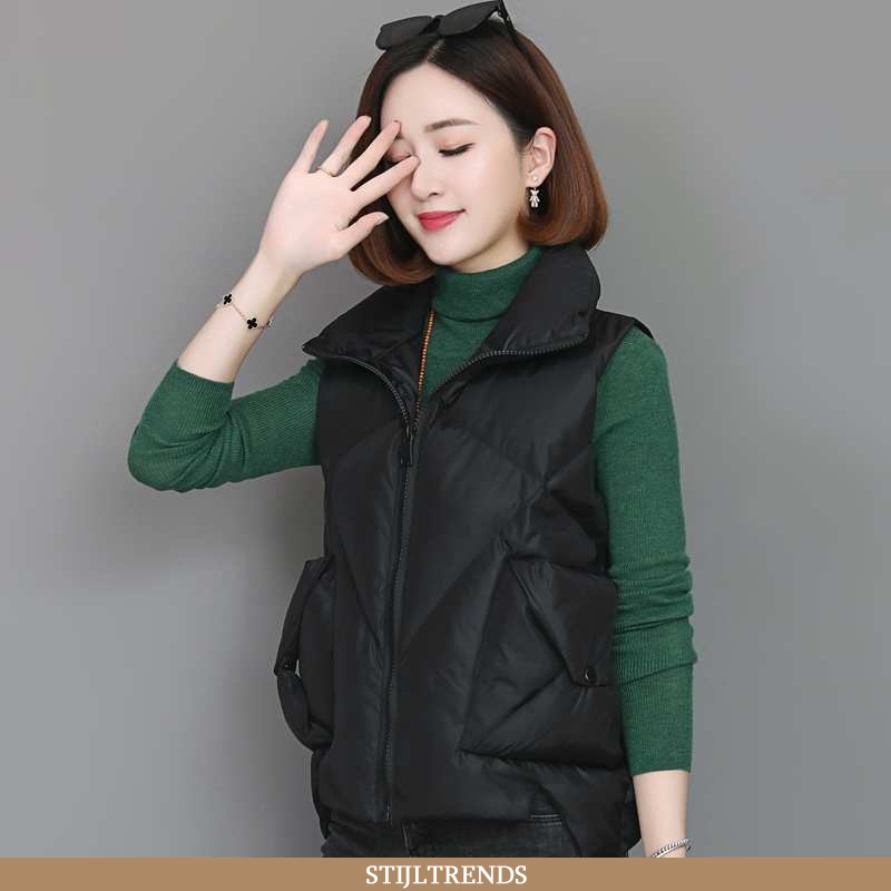 Gilet Dames Trendy Elegante Zwarte