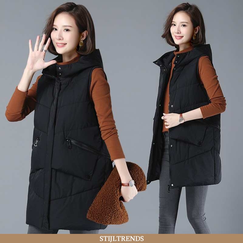 Gilet Dames Trendy Zwart Zwarte