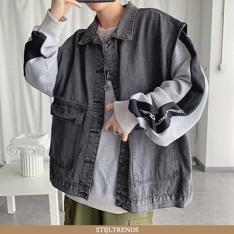 Gilet Heren Jas Denim Zomer Student