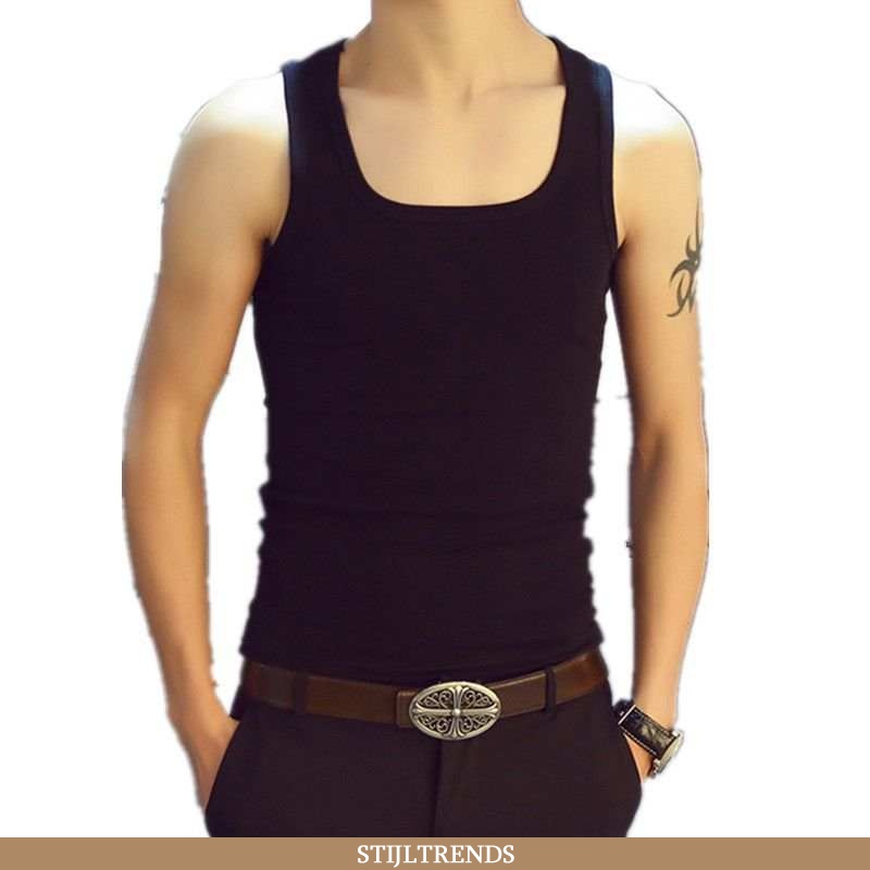 Gilet Heren Onderhemd Trendy Vierkante Hals