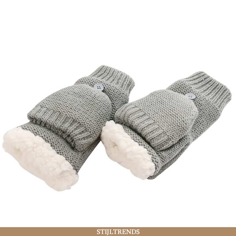 Handschoenen Dames Gebreide Dikke Halve Vinger