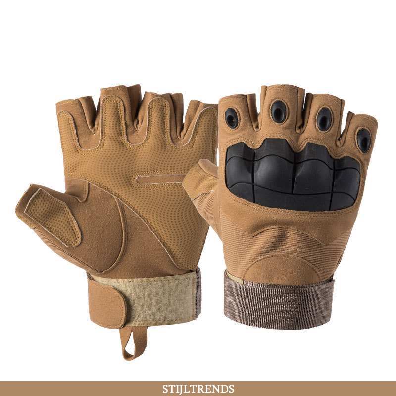 Handschoenen Heren Biker Handschoen Khaki