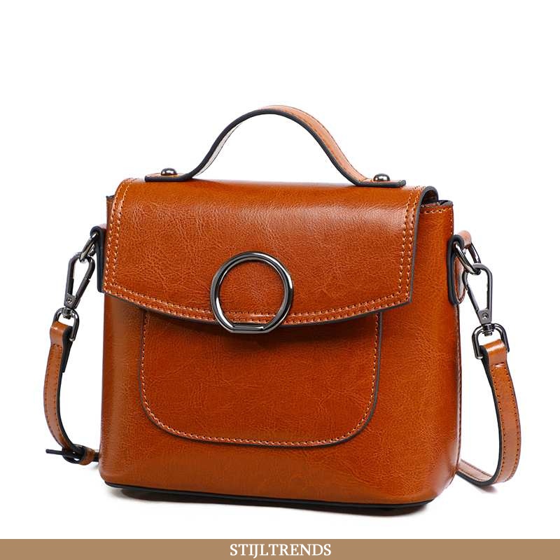 Handtas Dames Messenger Tas Leren Hippe Bruin