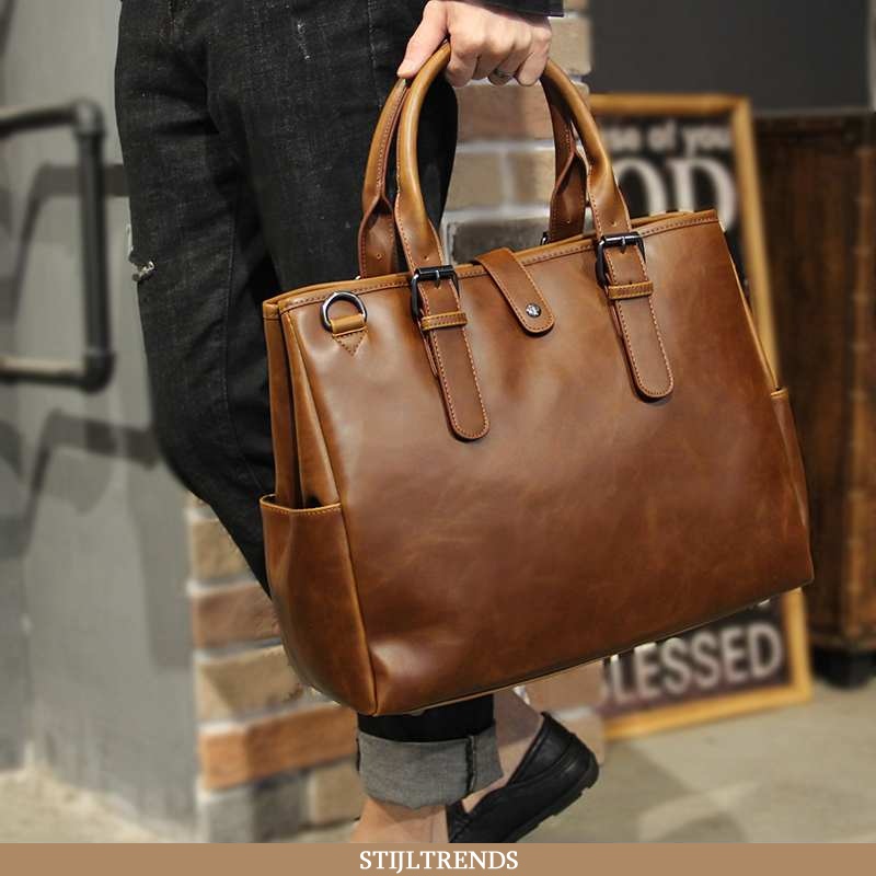 Handtas Heren Aktetas Leren Vintage Eenvoudige