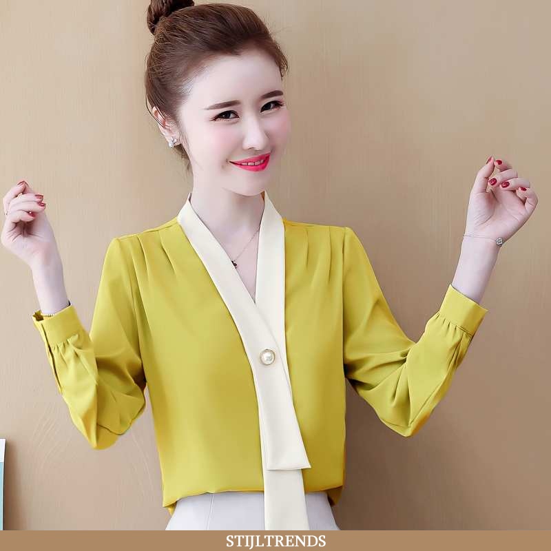 Hemdje Dames Blouse Overhemd Chiffon Hippe Vrouwen