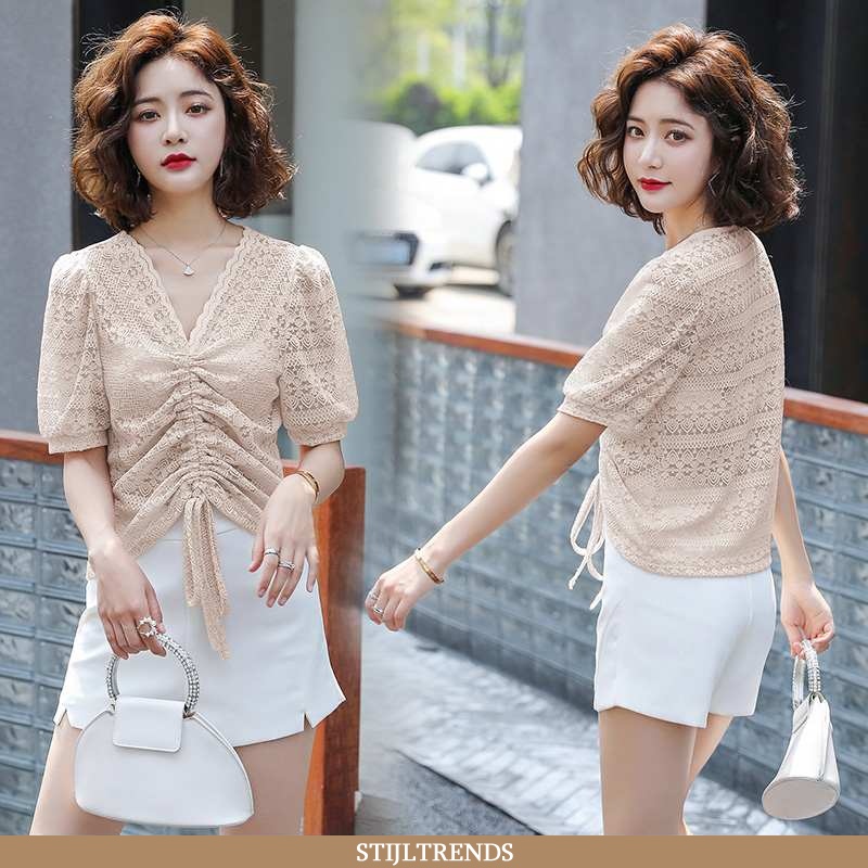 Hemdje Dames Chiffon Elegante Effen Kleur