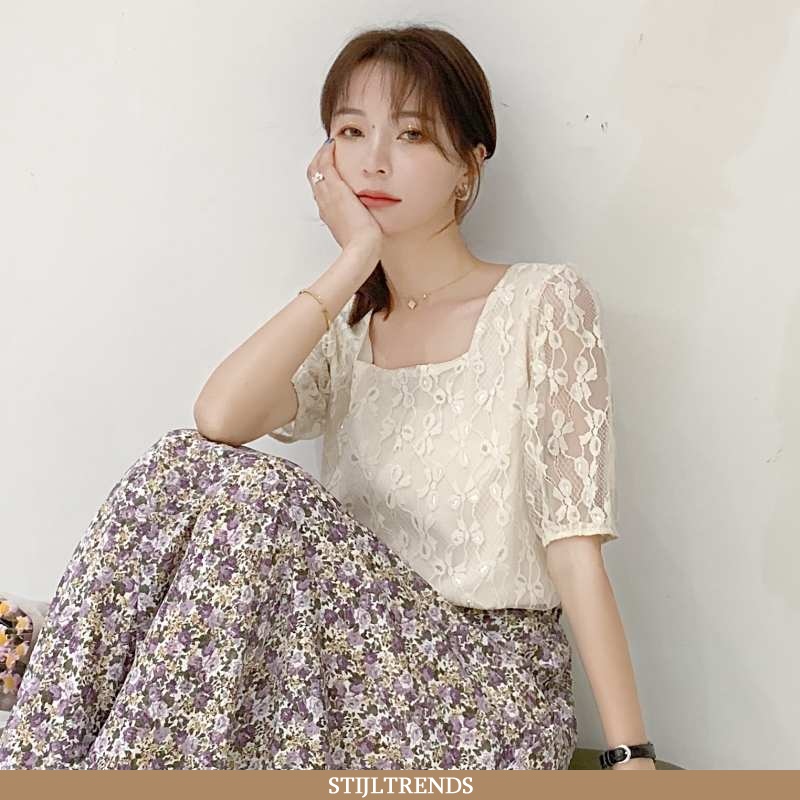 Hemdje Dames Chiffon Kort Wit