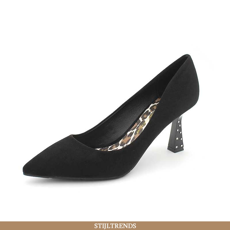 Hoge Hakken Dames Pumps Suede Met Hak Dunne