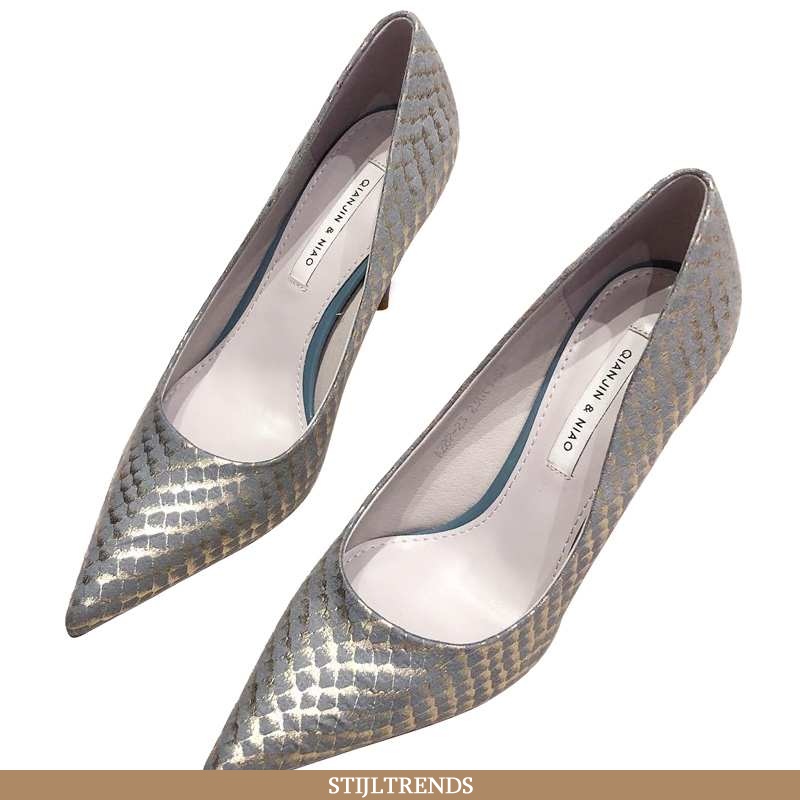 Hoge Hakken Dames Pumps Zilveren Sexy