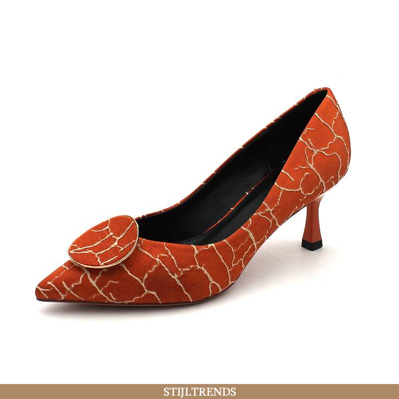 Hoge Hakken Dames Pumps Zomer Oranje