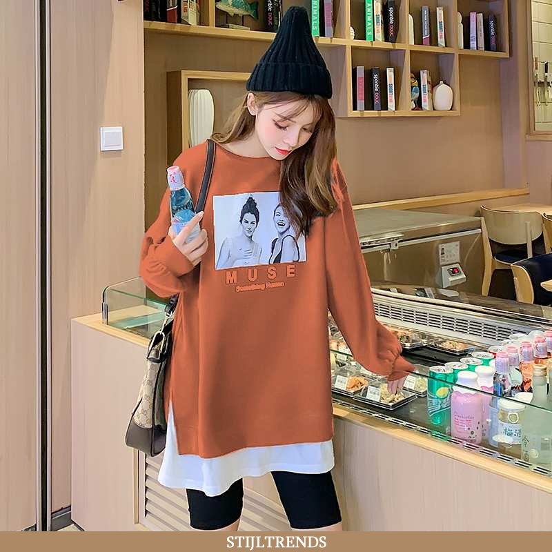 Hoodie Dames Baggy Alle Wedstrijden Khaki