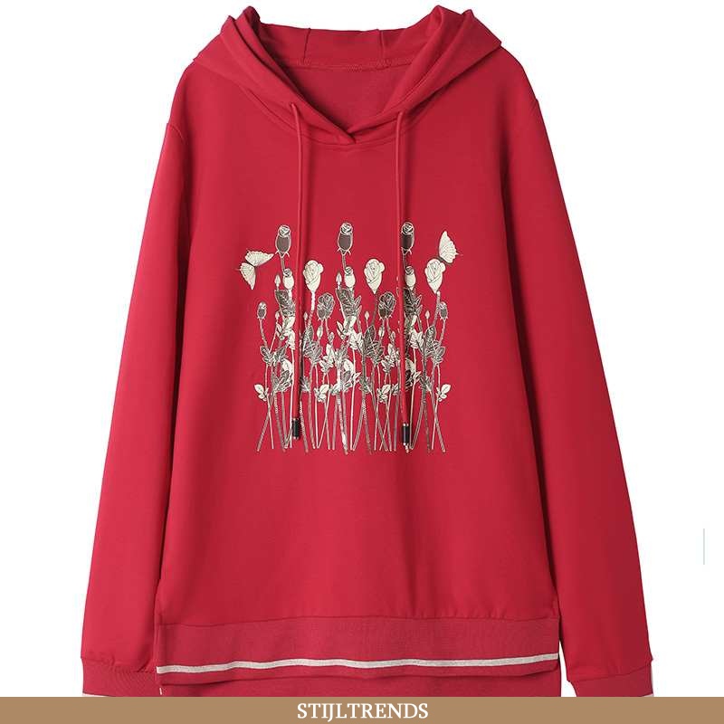 Hoodie Dames Comfort Genereus Rood