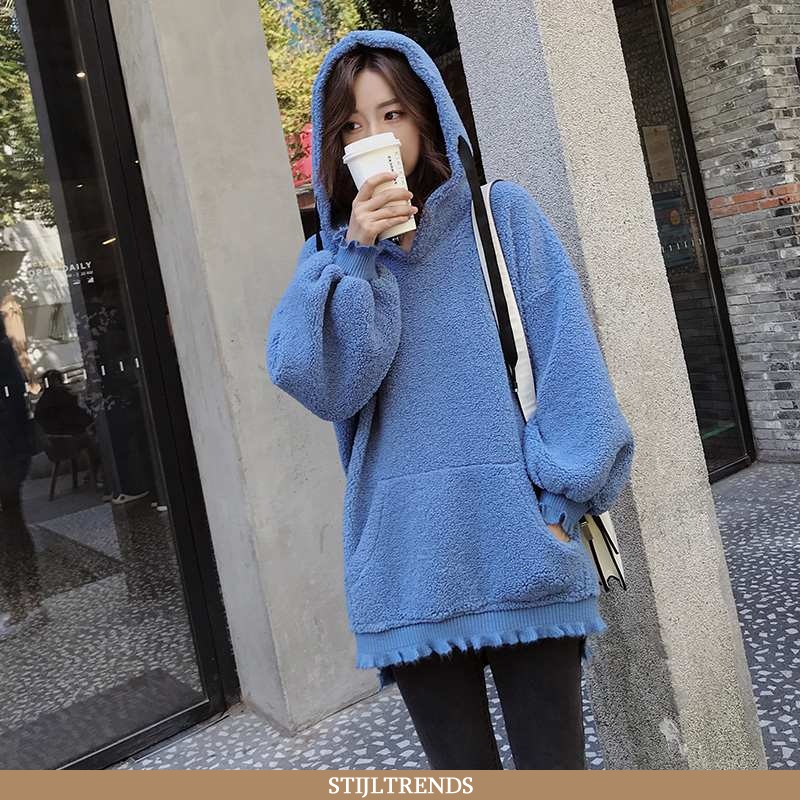 Hoodie Dames Jas Herfst Donkerblauw